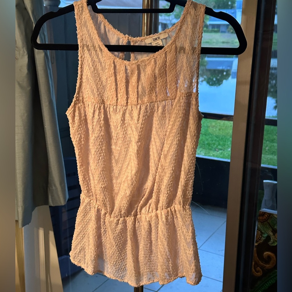 Bar III Sleeveless See-through Blouse